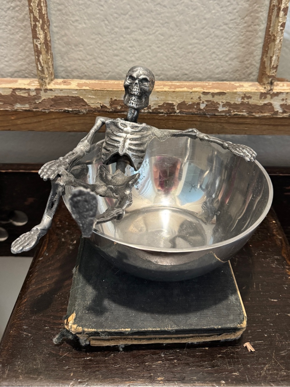 Decorative Silver Skeleton Candy Bowl